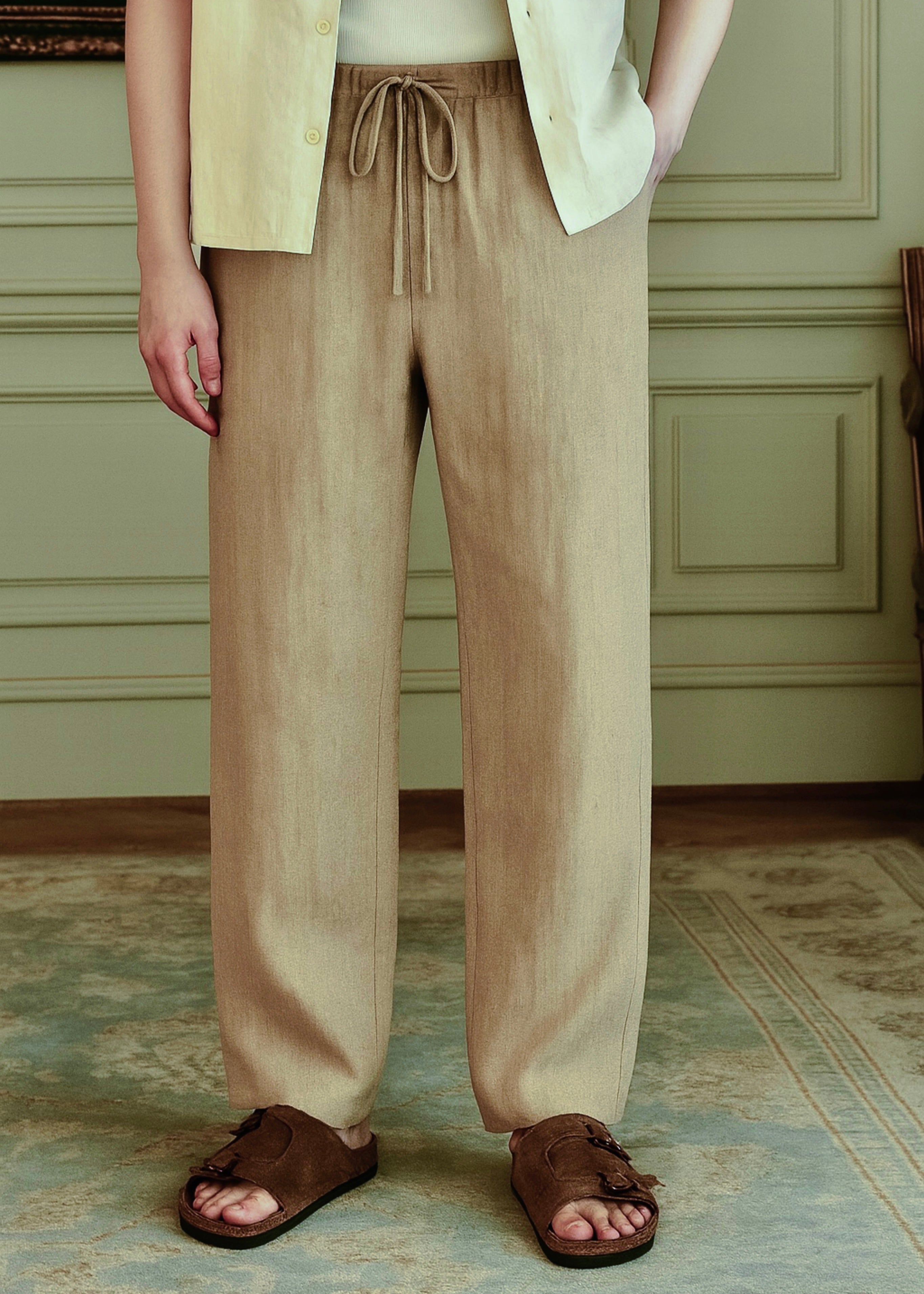 Camel Brown Linen Pant
