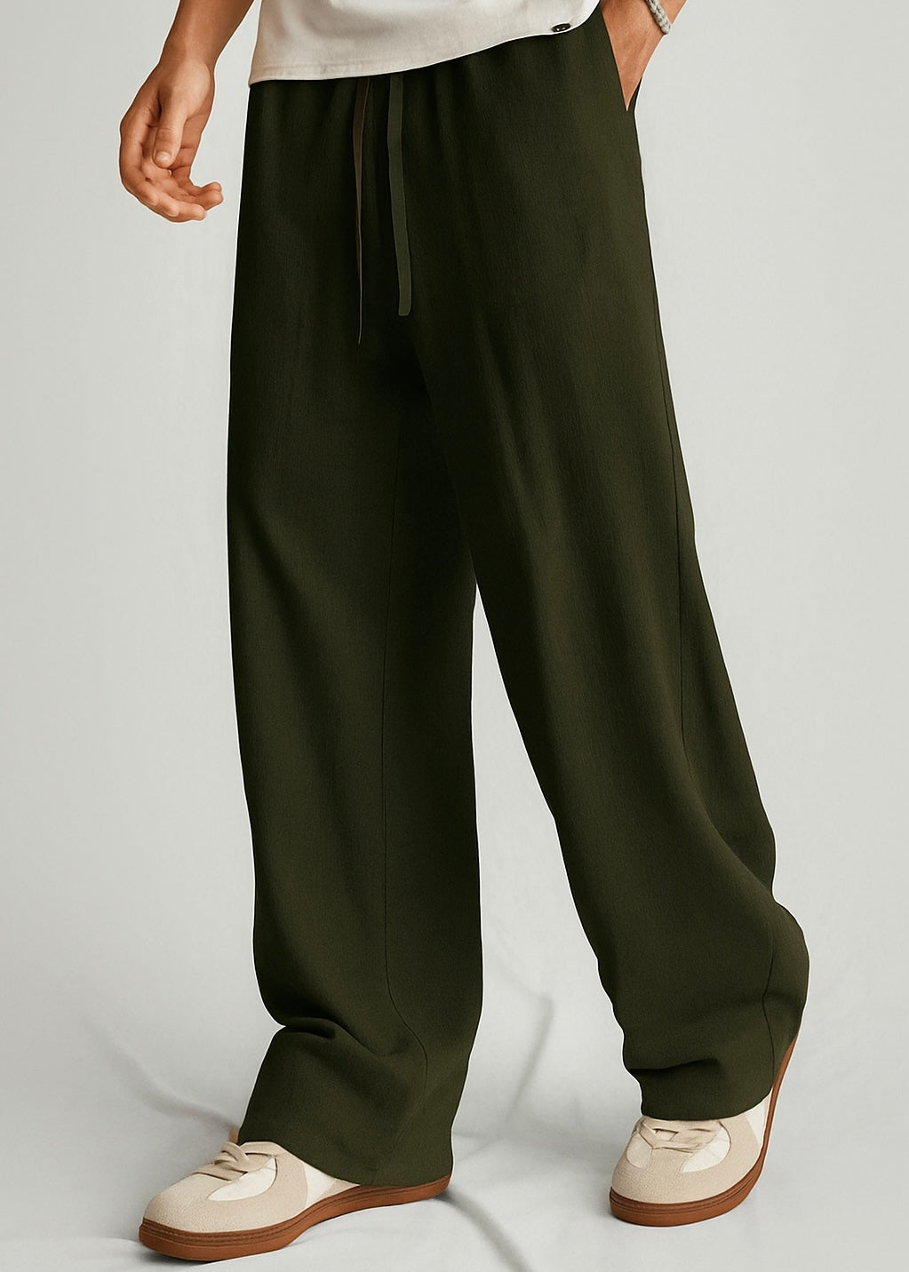 Olive Green Linen Pant