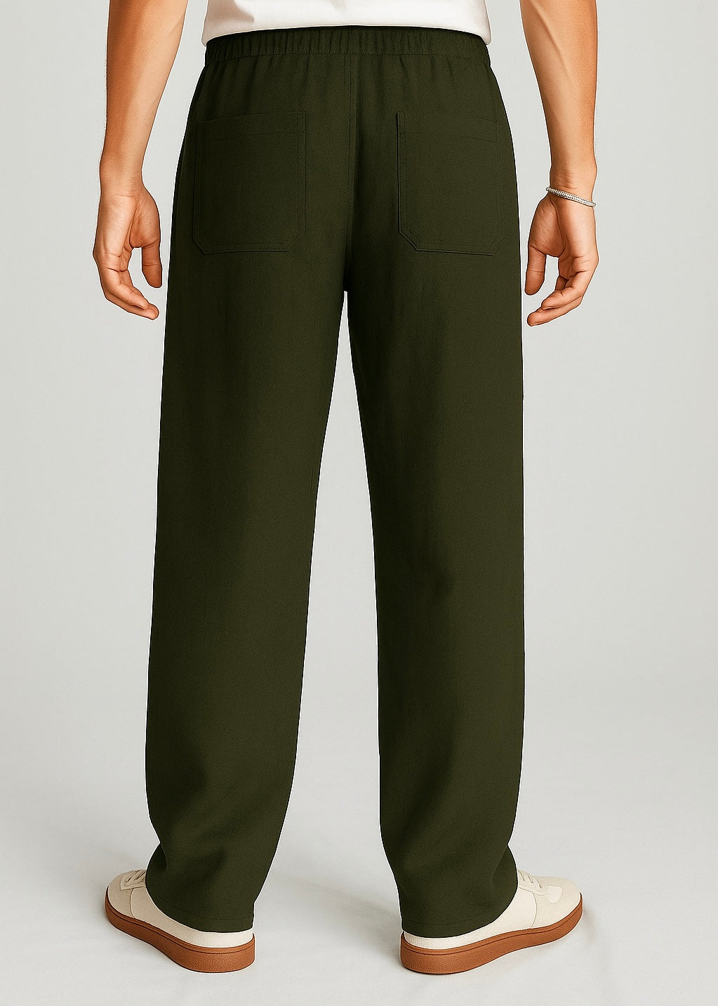 Olive Green Linen Pant